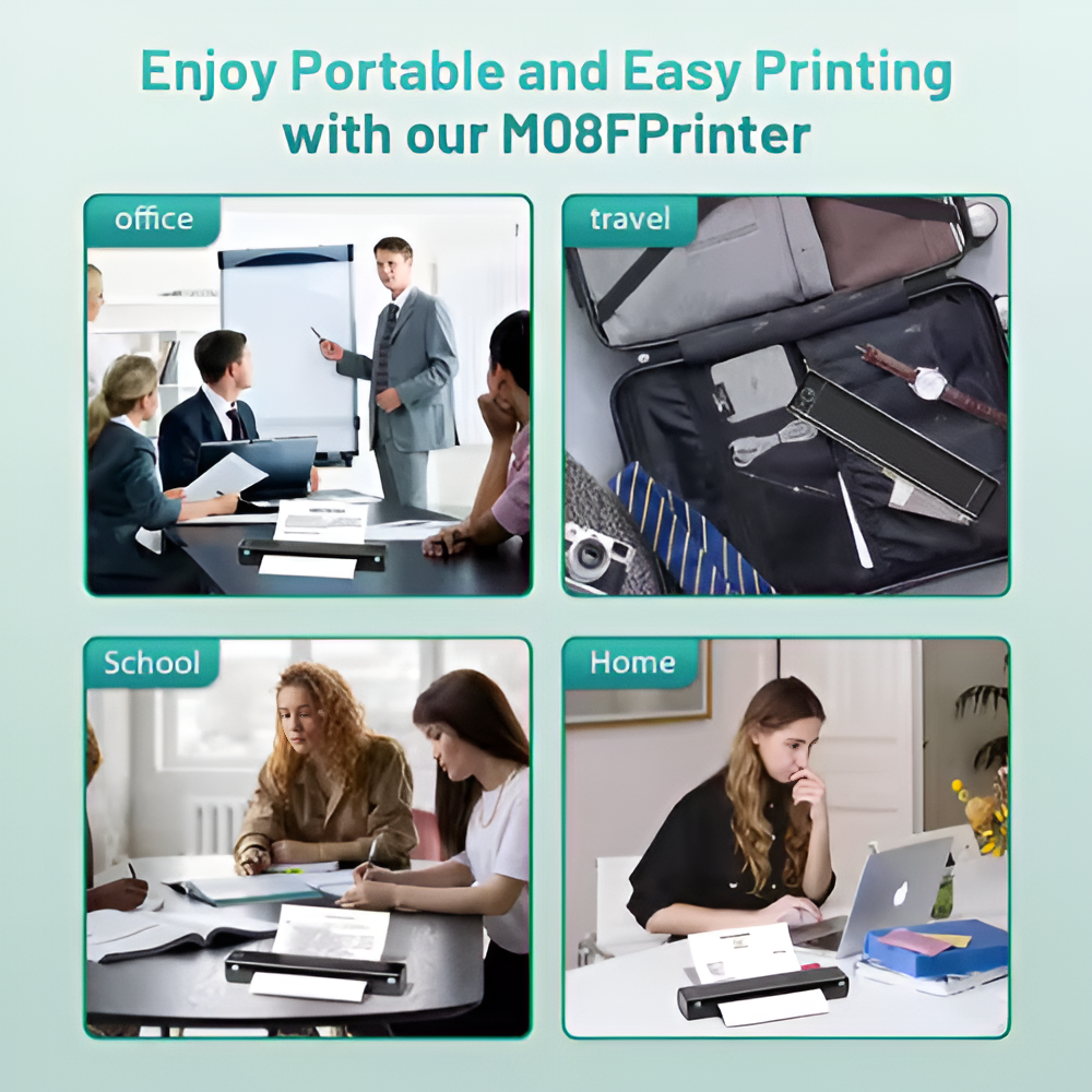 Inkless Mini Printer – Wireless, Portable & Rechargeable