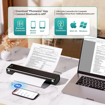 Inkless Mini Printer – Wireless, Portable &amp; Rechargeable